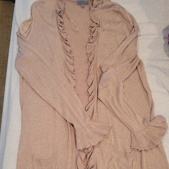 Joseph A Sweaters - Joseph A Long Sweater Ruffle Edges with Pockets